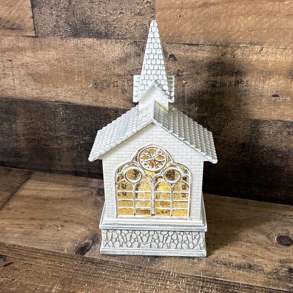 Raz Imports Holiday Water Lanterns Lighted Water Church Snowglobe Silent Night - Picture 5 of 9